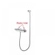Solid Brass Bathroom Square Chrome Mixer Diverter with Waterfall Spout Water Hose Set